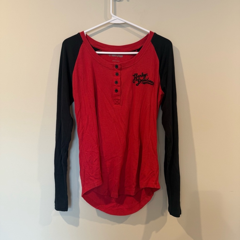 Harley-Davidson Red Henley Shirt